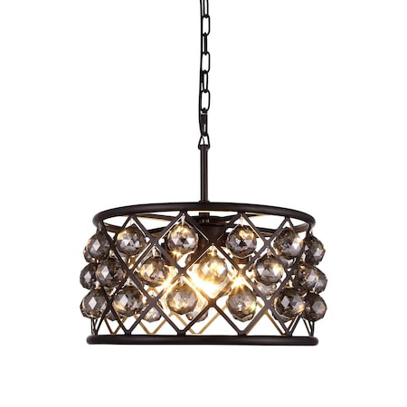 1214 Madison Collection Pendant Lamp D:16In H:9In Lt:4 Mocha Brown Fin